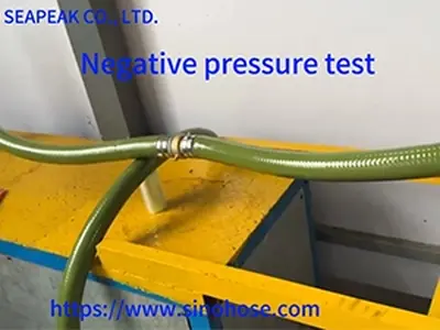 Negetive pressure test of PVC suction hose reinforced with steel wire